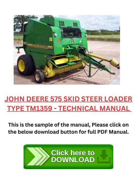 john deere 575 skid steer manual|john deere skid loaders prices.